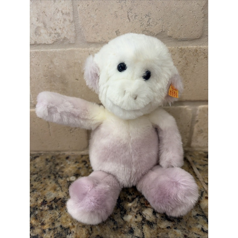 Steiff Purple/White Soft Cuddly Friends Moonlight Monkey Stuffed Animal Plush